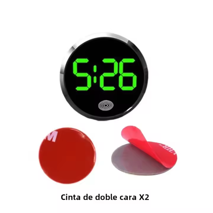 Reloj Digital Mini LED Para Coche Luminoso Adhesivo Interno Para Automóviles Adorno Para Vehículo Accesorios De Coche - 1