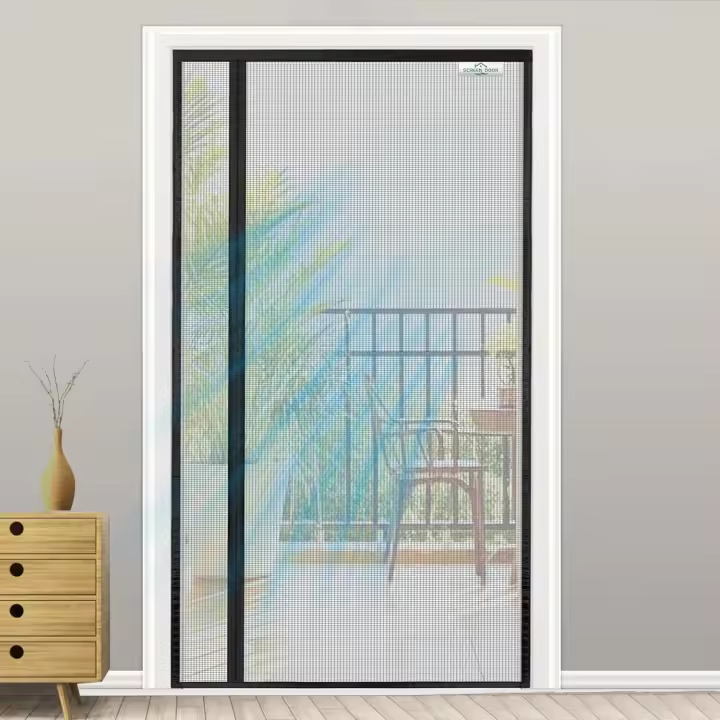 Mosquitera magnética para Puerta, 120x210 cm, reversible, apertura lateral Izquierda/Derecha, fácil on, Protección Contra insectos, color Negro - 1