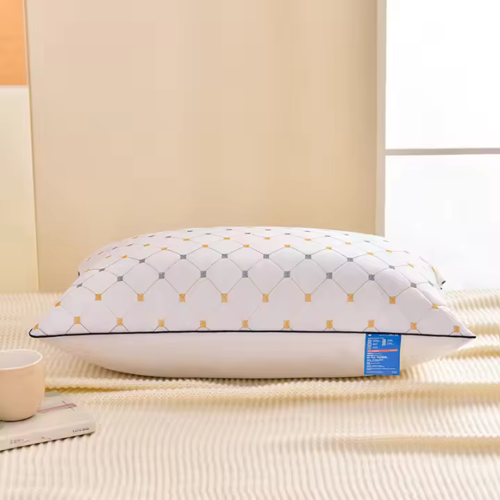 Almohada Para Hotel Con Protección De La Columna Cervical Y Ayuda Al Sueño No Desmoronamiento Uso Doméstico Y Dormitorio Recipiente Único Core De Poliéster 100% - 1