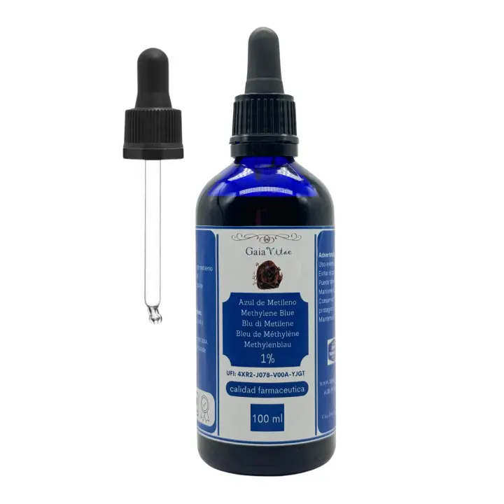 GAIAVITAE Azul de Metileno 1% -  100ml -  Vidrio Azul con Cuentagotas - 1