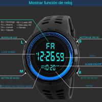 Reloj Deportivo Digital Para Hombre Con Pantalla Luminosa Impermeable Multifuncional Militar Reloj De Pulsera Con Alarma Y Cronómetro - details 8