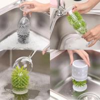 Cepillo De Limpieza Para Vajilla Y Botellas Con Aspiración Para Fregadero Multifuncional Y Ecológico Verde Accesorio De Cocina - details 1