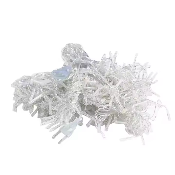 Luces De Cadena LED De Navidad 4Mx0.6M Con Enchufe EU Cortina De Vinilo Irregular Para Decoración De Jardín Y Fiestas Luz Colgante Para Bodas Y Calle Exterior - 1