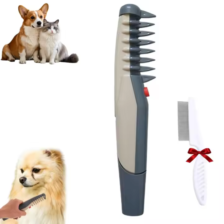 Peine eléctrico Mataway de Glosrity, Petsboro Mataway, Lifweb Mataway, peine eléctrico para anudar el pelo de mascotas, peine deslanador Mataway para gatos y perros (1 unidad) - 1