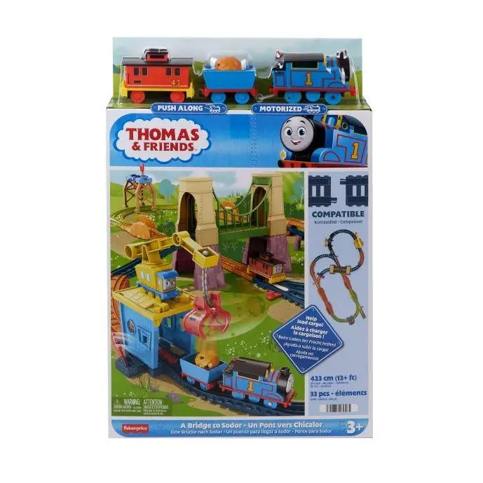 Thomas Friends Un Puente a Sodor ,Juego de tren y vías Adventures with Thomas & Brake Car Bruno Mattel HTG38 - 1