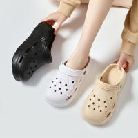 Sandalias De Plataforma Moda Para Mujer Verano 2025 Suela Gruesa EVA Clogs Para Jardín Antideslizantes Playa Con Agujeros Talla True - details 5