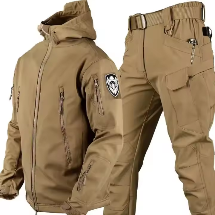 Chaqueta De Piel De Oveja Para Hombres Invierno Otoño Impermeable Táctico Exterior Pesca Senderismo Camping Traje Térmico - 1