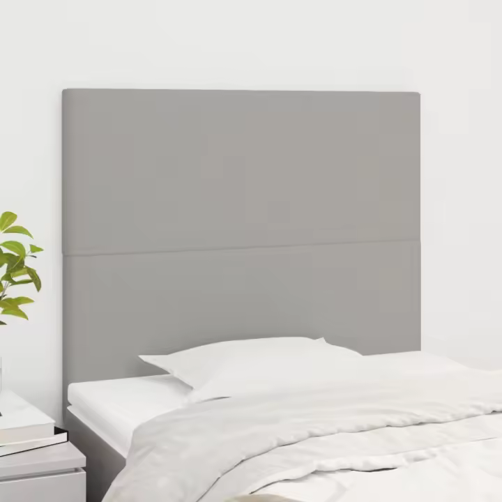 vidaXL Cabeceros 2 unidades de tela gris claro 80x5x78/88 cm - 1