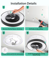 Aigostar- Ventilador Techo Alexa, Luz LED 40W, 4400LM, 2700K-6500K Regulable, Lampara Ventilador Techo Inteligente con Mando a Distancia y Gateway, Silencioso, 6 Velocidades, Diameter 50CM - details 7