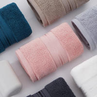 Toalla De Rostro De Algodón 100% Absorbente Y Suave Para Niños Y Adultos Talla 34*75cm Color Azul Gris Oscuro Gris Claro Cama De Hotel Baño Textil - details 2