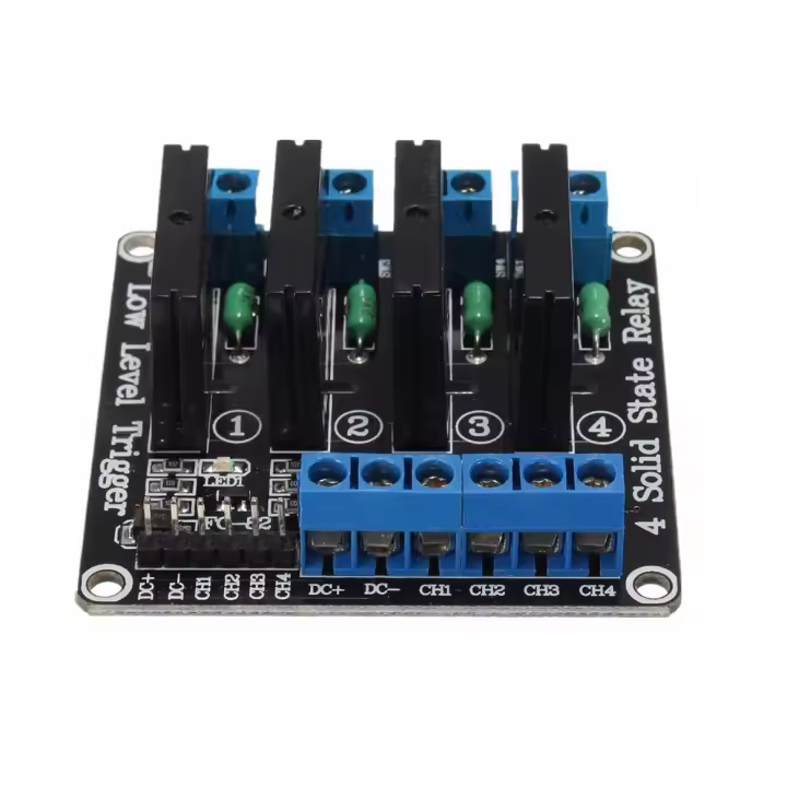 Modulo rele Estado Solido SSR 5v 4 canales G3MB-202P Nivel Bajo Arduino RPI - 1