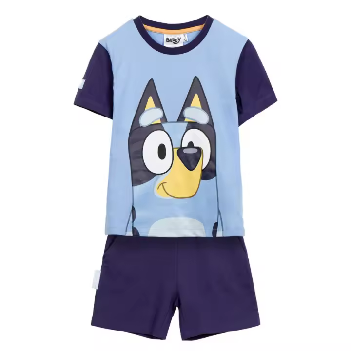 Pijama Manga Corta Bluey Azul y Azul Claro Niño 80657 - 1