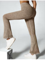 Leotardas De Yoga Para Mujer Con Cintura Alta Flares Secado Rápido Pantalones Deportivos De Pierna Ancha Para Ejercicio Pilates Gimnasio - details 12