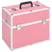 vidaXL Estuche de Maquillaje Caja Maletín de Belleza Tocador Aluminio Color Negro,  Plateado,  Rosa y mas - details 2