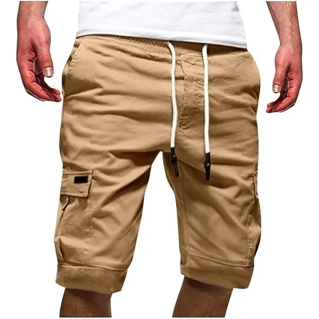 Pantalones Cortos Hombre Verano Casual Fashion Bermudas Cargo Shorts con 4 Bolsos Casual Original Color sólido Ajuste Vintage Pantalón Trabajo con Cordón Ajustable Running Correr Playa - 1