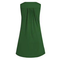 Vestido De Verano Para Mujer Talla S-5XL Estilo Casual Prenda Interior Con Botones Pleated Vintage Largo Hasta La Rodilla - details 25