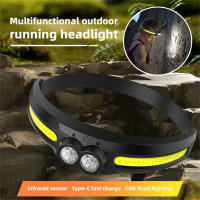 Linterna Frontal LED Con Sensor De Movimiento Recargable Por USB Impermeable Para Camping Pesca Y Uso General 180° De Ángulo De Haz - details 0