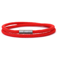 Nuevo Pulsera De Hombre Con Cordón De Nylon 4mm Doble Capa Hilo Sortuador Desmontable Hebilla Negra Regalo Para Él - details 9