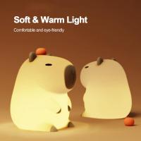 Lámpara De Noche De Silicona Capybara Para Niños Luz De Sueño USB Recargable Decoración Animal Táctil Luz De Mesa Para Dormitorio - details 2