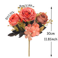 Retro Flores Artificiales De Rosa Para Vaso Regalo De Navidad Boda Decoración De Hogar Y Exterior Plantas Falsas Para Fiesta De La Novia - details 1
