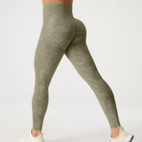 Pantalones De Yoga De Cintura Alta Con Acabado Frosted Para Mujer Pantalones De Entrenamiento Y Fitness Con Levantamiento De Glúteos Talla Fija Secado Rápido Y Sin Hierro Leggings De Exterior - details 13