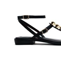 Sandalias planas de Mujer GIOSEPPO 74086 NEGRO ESCLAVA NEGRO ADORNO METAL 35950 25V - details 0