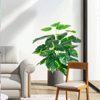 Planta Artificial De Monstera Grande 75cm Con 24 Hojas Falsas Plásticas Para Oficina Jardín Hojas Tropicales Verdes Para Decoración De Sala De Estar Y Fiesta Hawaiiana - details 1