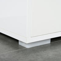 HOMCOM Aparador de Salón con 3 Puertas 2 Cajones y Estante Interior Ajustable Mueble Auxiliar de Almacenaje para Cocina Dormitorio Antivuelco 117x36x74 cm Alto Brillo Blanco - details 3