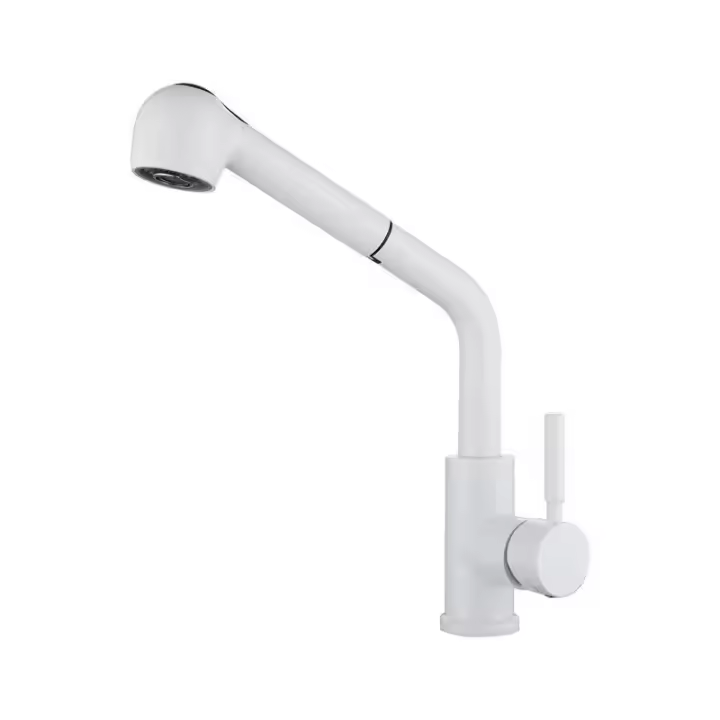 Grifo de Cocina Con Ventana extraíble, Grifo de Cocina plegable blanco con Caño giratorio de 360 °, Grifo de fregadero de Maple inoxidable 304 para fregadero frontal de Ventana, - 1