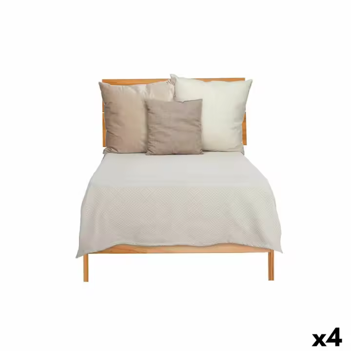 Colcha Geométrico 180 x 260 cm Beige (4 Unidades) - 1