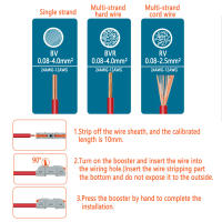 Conector De Cable LT-211 Para Conexión Rápida 28-12 AWG(0.08-4mm²) 32A 250V Terminal Aislada Compacta Para Soldadura - details 4