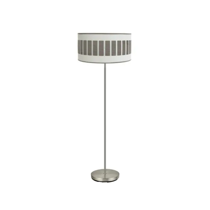 Fabrilamp - Pie Salon Ivanna 1xe27 Niquel/blanco-madera Gris 163x40x40 Cm - 1