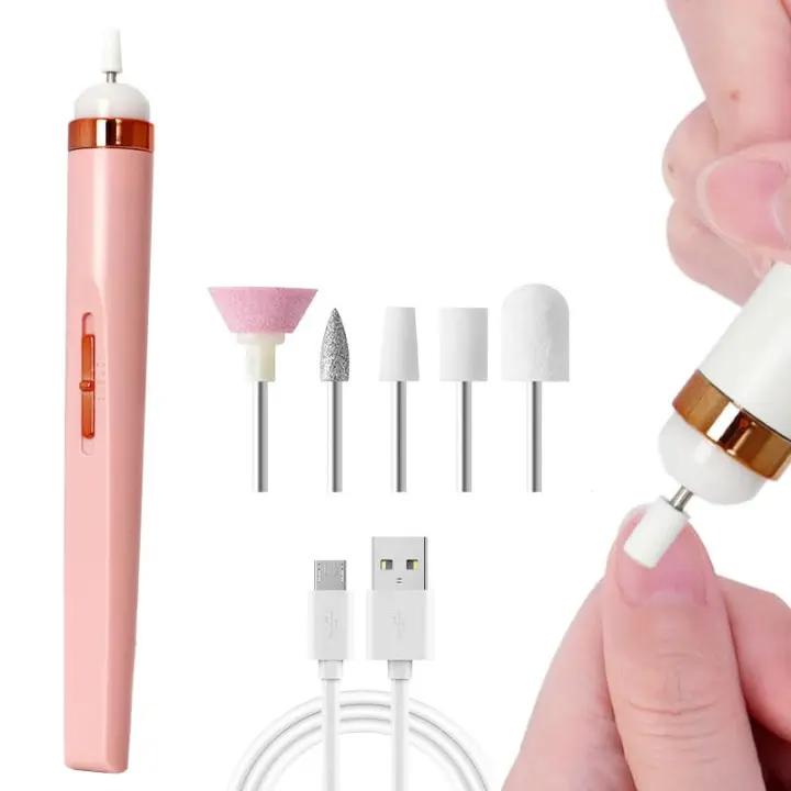 Taladro Eléctrico para uñas acrílico Rosa, portátil, Máquina pulidora de uñas Efile, Brocas profesionales completan para el cuido del Hogar, Salón de arte para el arte de uñas, eliminar - 1