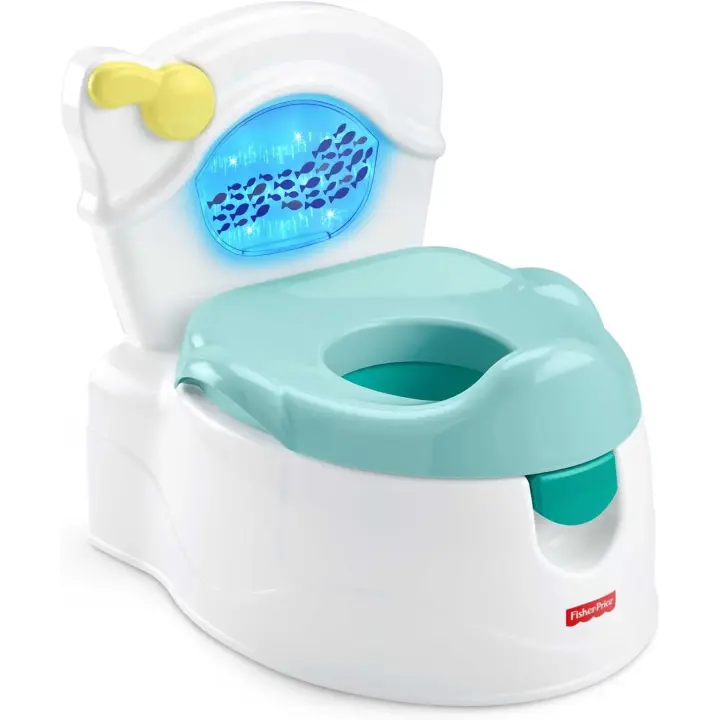 Fisher-Price Orinal infantil Oceano aprende a ir al baño, para bebés y niños, con sonidos y luces (Mattel GWD37) - 1