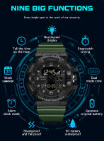 Reloj Deportivo Militar Para Hombre SANDA Dual Display Pantalla Analógica Y Digital Resistente Al Agua Luz Luminosa Alarmas Relogio Masculino 3129 - details 1