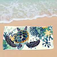 Toalla de playa de secado rápido que absorbe el agua, toalla de baño, bolsa de playa con cordón impreso integrado, mochila de playa portátil - details 11