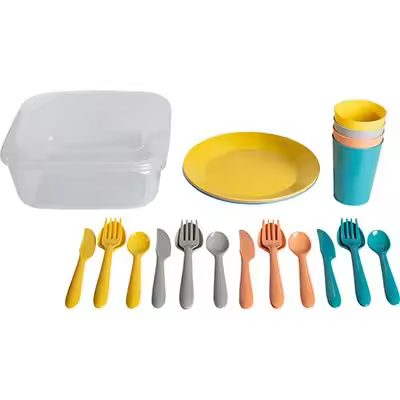 LILI HOME SET PICNIC GOURMET – 4 SERVICIOS | 25 PZAS. | 4 L ideal para disfrutar al aire libre con familia y amigos. Con materiales resistentes y reutilizables. Perfecto para camping, excursiones, playa o reuniones en el jardín. - 1