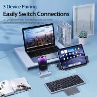 Teclado Bluetooth Rechargeable Con Touchpad Y Estuche De Cuero Compatible Con Multi-dispositivos Wireless Bluetooth 5.2 Para Tablet Y Laptop - details 0