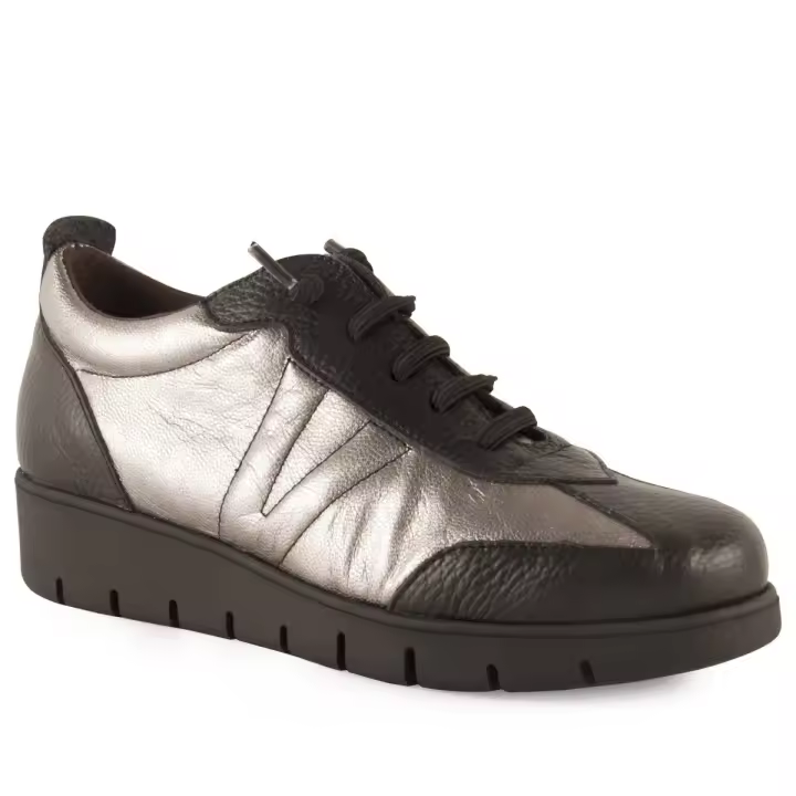 Chamby | Zapatillas piel casual negras | Mujer  Piel Piel y textil Textil, extraible, efecto memoria y antibacteriano - 1