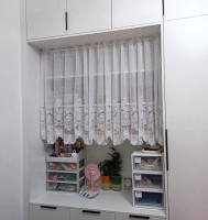 1pc Cortinas Blancas De Encaje Transparentes Para Cocina Y Comedor Cortina Corta De Voile Tratamiento De Ventana Para Puerta Sin Cierre - details 7
