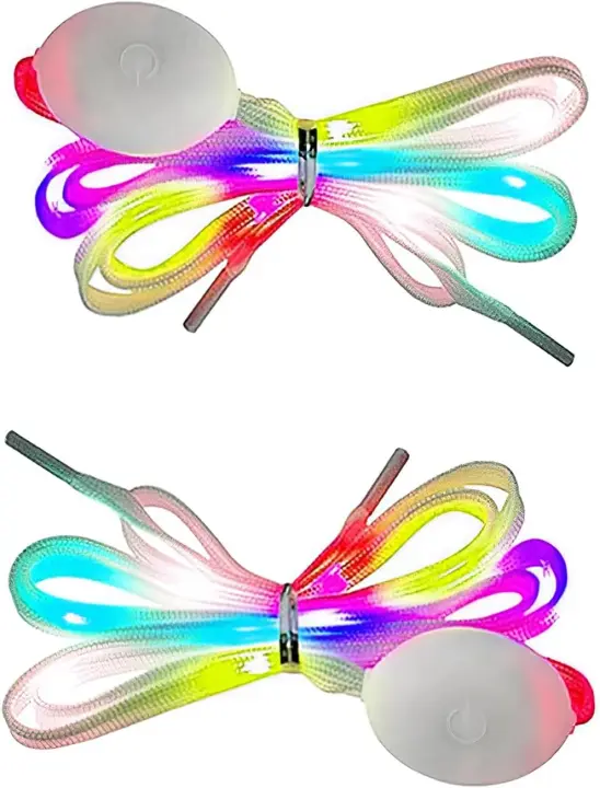 Cordones LED para Zapatillas Brillantes, 1 Paias 3 Modos 5 Colores, Iluminación de Zapatos, Para Decoración de Baile, Fiesta, Ciclismo, Senderismo, Patinaje, Blanca, 120CM - 1