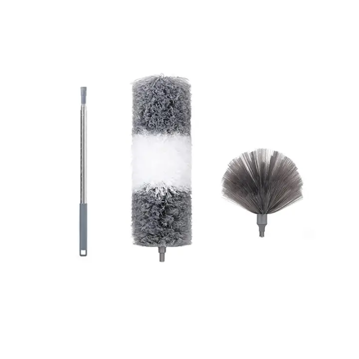Aspirador De Techo Y Polvo Retráctil 2,5 M 3 Piezas Escoba De Araña Para Limpieza Del Techo Y Paredes Microfiber - 1