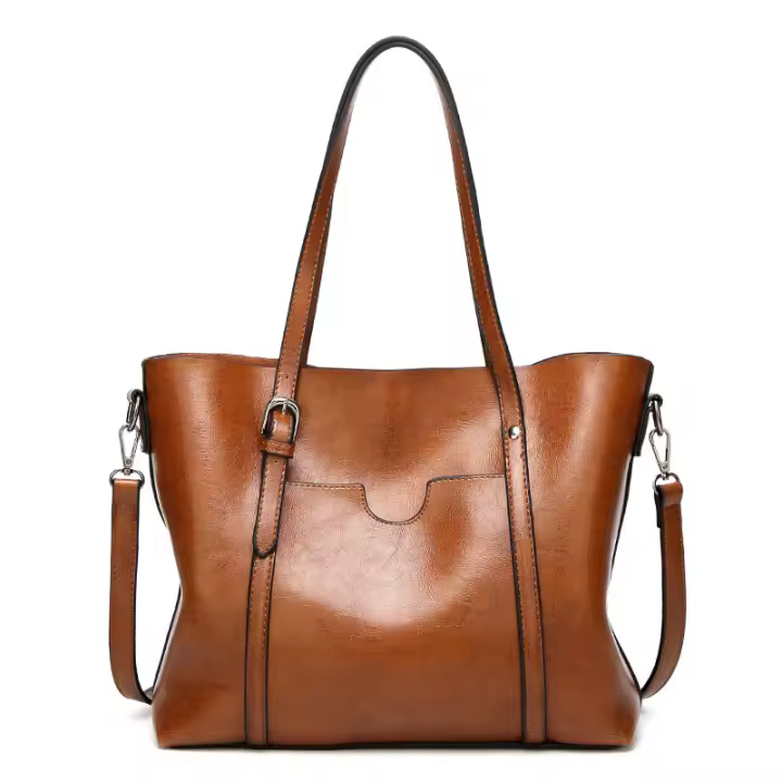 Bolso de mano de cuero PU para mujer, bolso de mano de gran capacidad, bolso de diseñador, bolso cruzado VIntage, bolso con asa de marcas, Invierno - 1