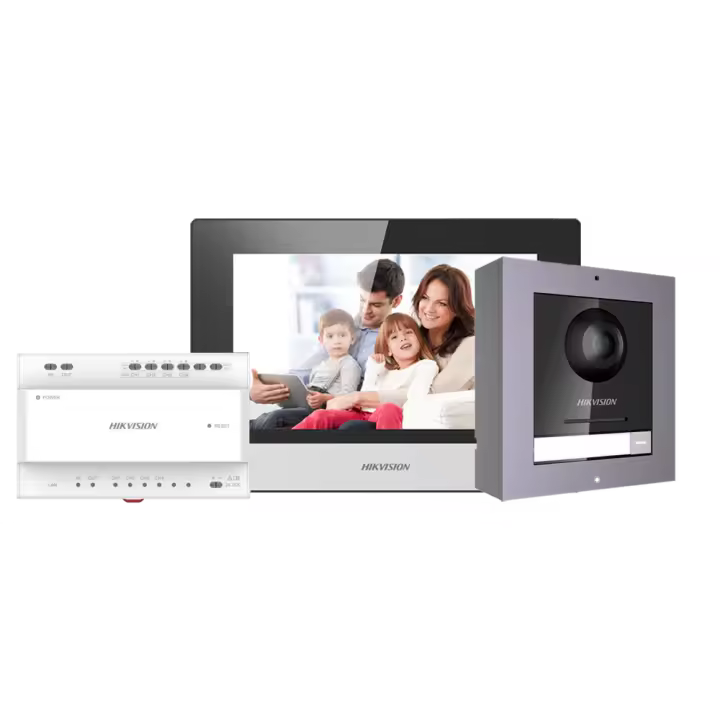 Kit de videoportero - Tecnologí­a 2 hilos con TCP/IP & WiFi - Incluye placa y monitor - Permite más de un monitor - App móvil con P2P | Relés internos en monitor - Montaje sobre superficie - 1