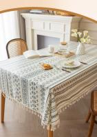 Mantel Bohemio Con Borlas Impermeable Y Resistente Al Aceite Para Hogar Hotel Boda Y Comedor Decoración De Mesa De Polyester/Celulosa - details 0