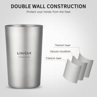 Taza De Titanio De Doble Pared Para Agua Jugo Té Adecuada Para Hogar Oficina Camping Senderismo Picnic Resistente Al Agua Caliente - details 3