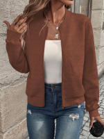 Chaqueta De Cierre De Cremallera De Color Sólido Para Mujer Estilo Casual Y Moda Durable Y Lujosa Para Otoño E Invierno - details 18