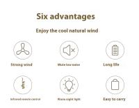 Ventilador De Techo Portátil Recargable Con Luz LED Y Control Remoto Para Exteriores Y Camping Ventilador Colgante Con Luz Nocturna Para El Hogar - details 3