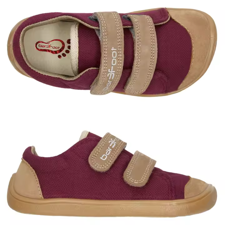 Sneakers respetuosos ELF DENVER VEGAN Bar3Foot Burdeos Tallas 25-32 - 1