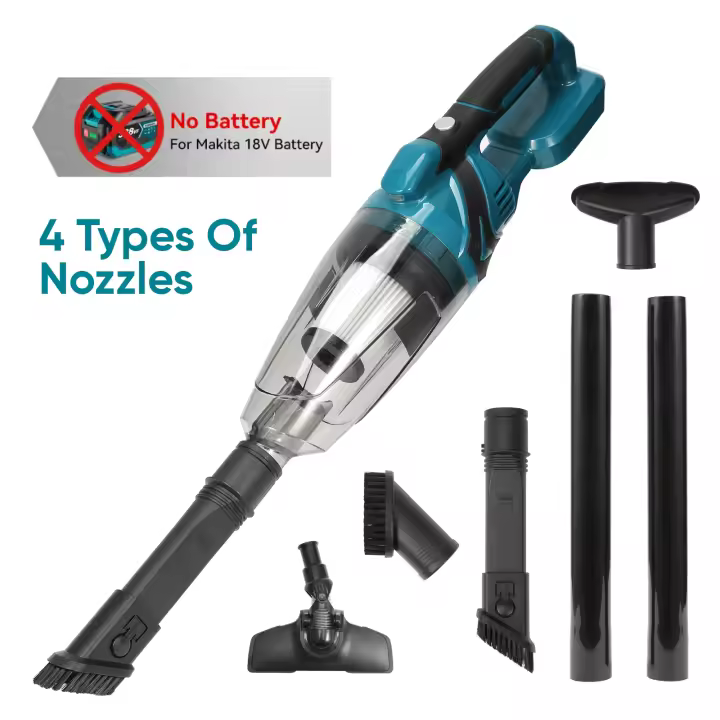 Aspiradora inalámbrica de mano eléctrica, aspiradora inalámbrica para el hogar y el coche, doble uso, portátil, limpieza de alta potencia para batería Makita de 18V - 1